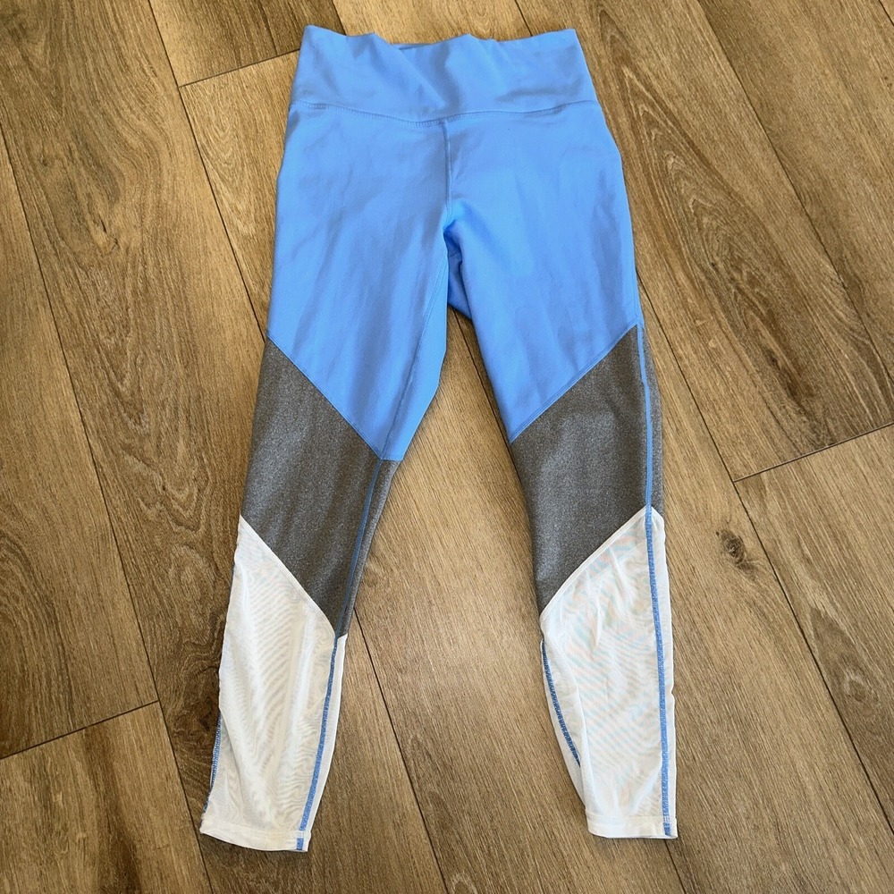 Powerhold by Fabletics‎ Blue Grey Color Block Yoga Leggings Women's Size Small*